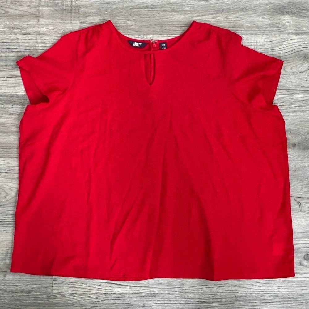 Lands End Flowing Red Blouse Sz‎ 26W